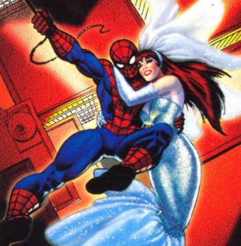 Spiderman aka Peter Parker, and Mary Jane Watson
