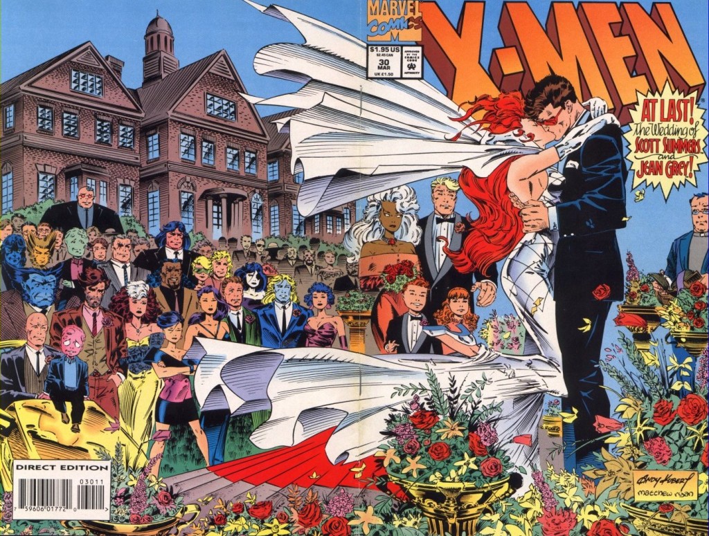 Cyclops and Jean Grey at their wedding.