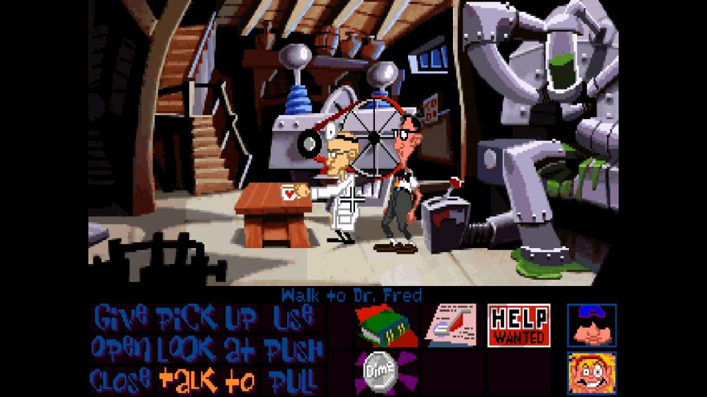 Day of the Tentacle Remastered original graphics in basement