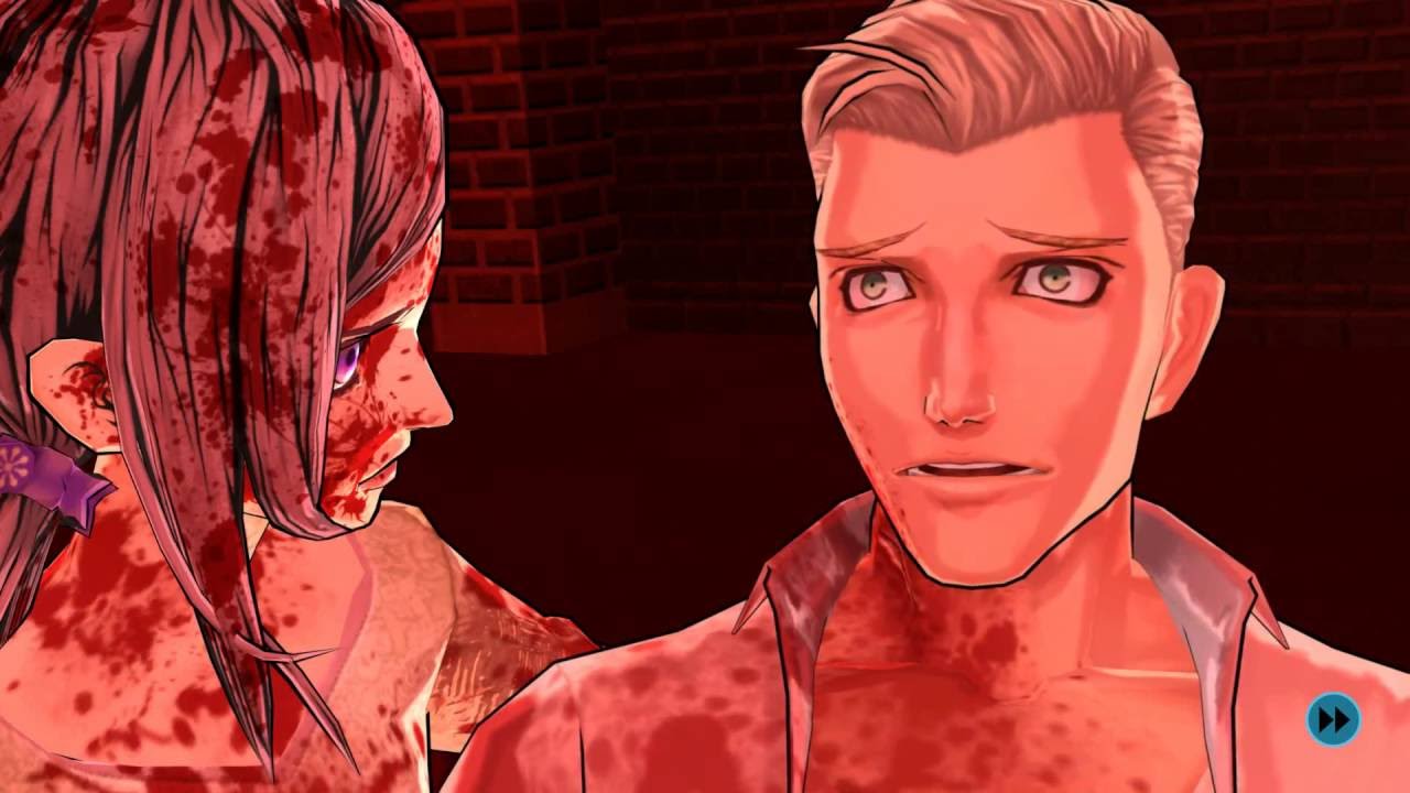 Carlos and Akane covered in blood in Zero Time Dilemma