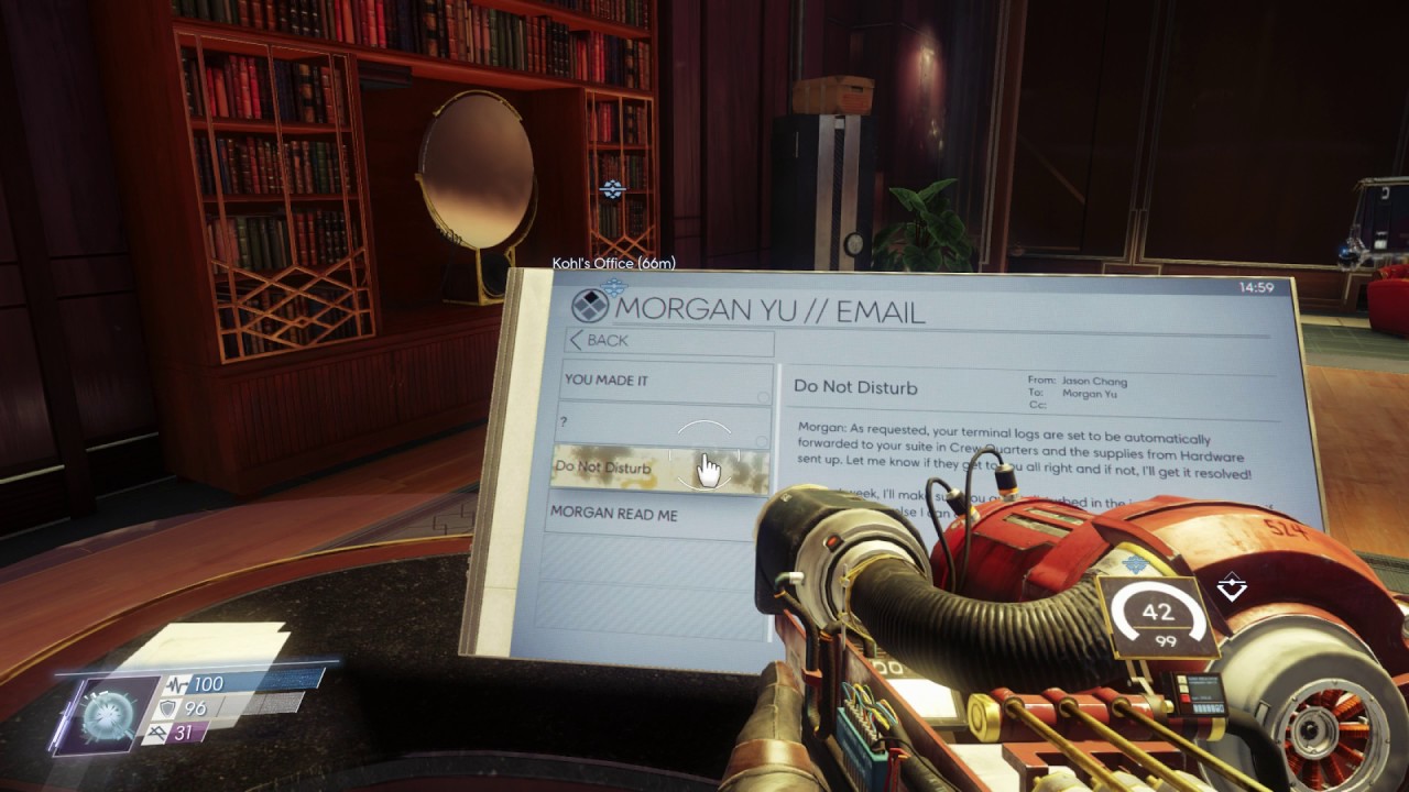 Reading emails in Prey