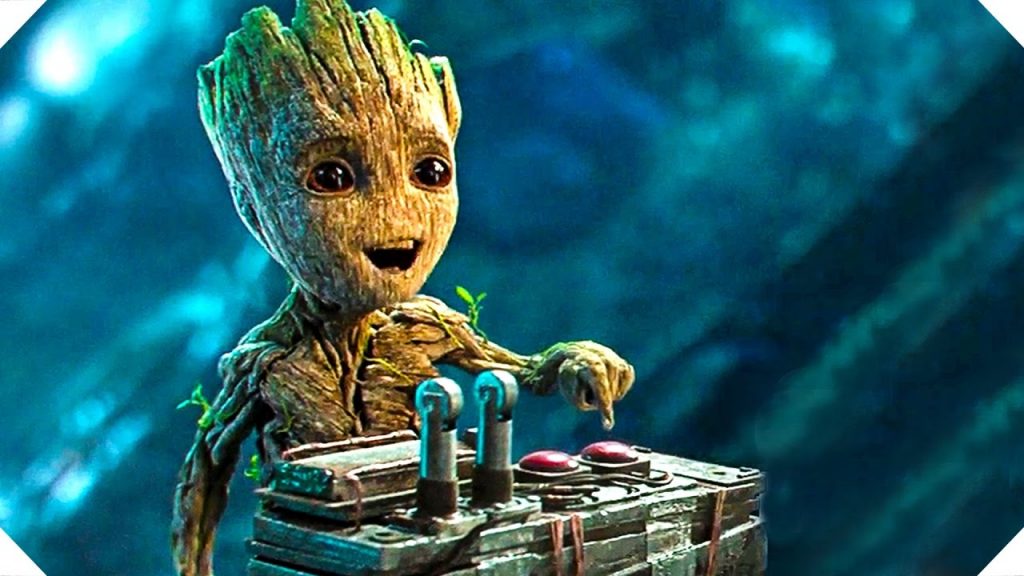 Baby Groot confirming which button he should press